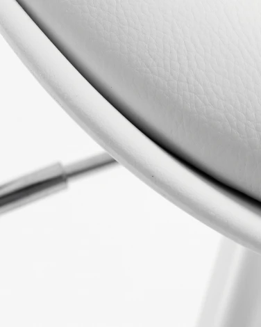 Барный стул La Forma (ex Julia Grup) Orlando-T (Серебряный,Белый/ Металл,Пластик,Пена,Полипропилен,Сталь)