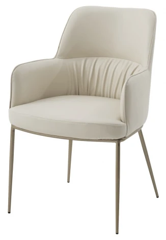 Стул БРУНО (BRUNO) цвет МОЛОЧНЫЙ Milk T1-02, экокожа / шампань, ®DISAUR M-City 64386