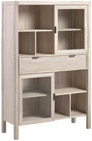 Стеллаж La Forma (ex Julia Grup) Alen (Белый/ Акация,Дерево,МДФ,Шпон)