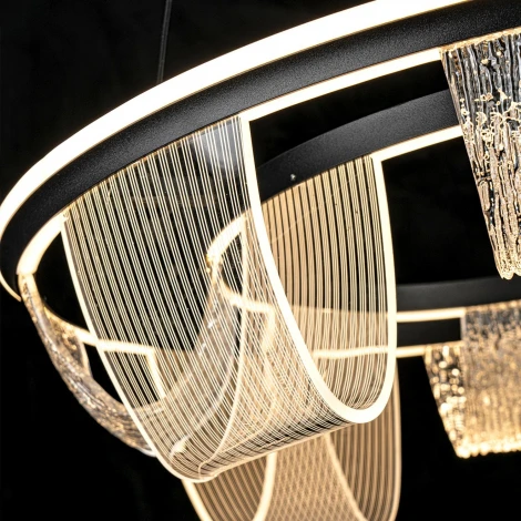 Подвесной светильник светодиодный с пультом с регулировкой цветовой температуры LED4U L7706-630 BK