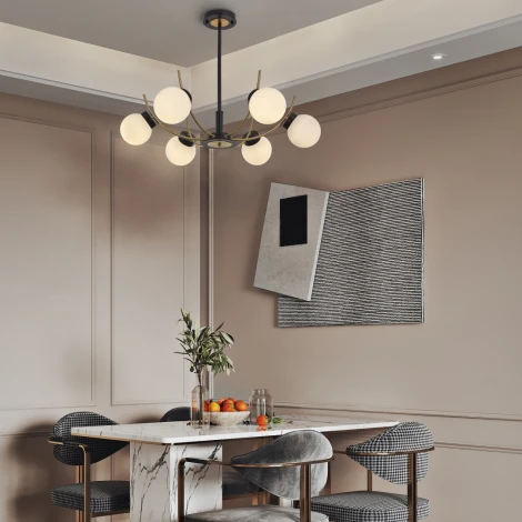 Потолочная люстра на штанге Arte Milano Neapolis-76169 276169/6 BK/GD (220V, шар)