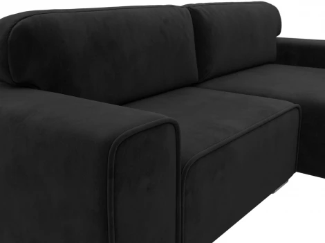 Диван угловой Лига-029 правый угол (Черный/Велюр) Лига Диванов арт.121929