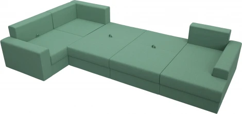 Диван П-образный Майами правый угол (Зеленый/Рогожка) Лига Диванов арт.123253
