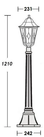 Наземный фонарь Oasis Light PETERSBURG lead GLASS 79807lg Bl