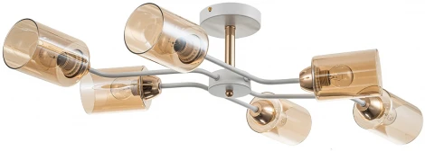 Потолочная люстра на штанге Escada Vertigo 1131/6P White/Gold 6x60Вт E27, металл/стекло, белый/золото (220V)