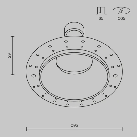 Встраиваемый светильник под гипсокартон IP54 Maytoni Share DL126-GU10-TRS-W (220V, круглые)