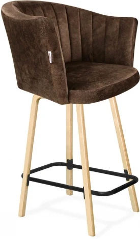 Стул полубарный Sheffilton SHT-ST42-1/S94-1 кофейный трюфель/прозрачный лак/черный муар