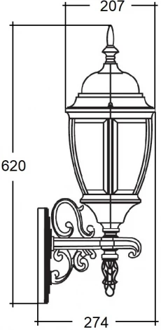 Настенный фонарь уличный IP44 Oasis Light ARSENAL L 91201L 08 Bl