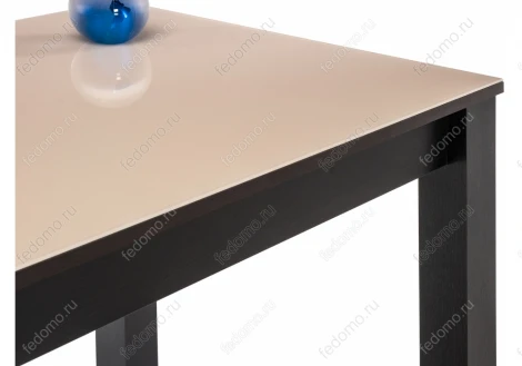 Стеклянный стол Woodville Раймунд бежевый / венге 462103