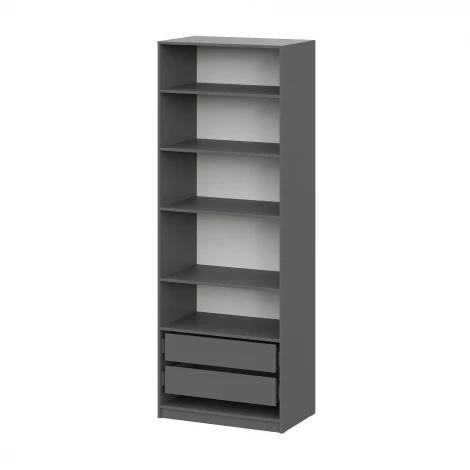 Шкаф распашной с наполнением Арника (5 полок + 2 ящика) ШК 5 (800), Графит