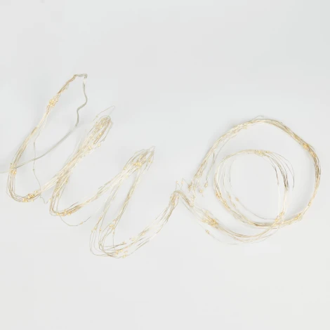 Гирлянда светодиодная Лучи росы на батарейках 3АА, 2м. 10 нитей. 200 светодиодов. Теплый белый свет. ULD ULD-E0200-200/STB/3AA WARM WHITE IP44