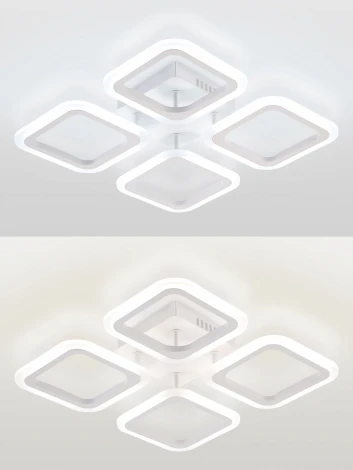 Потолочная люстра светодиодная с пультом ДУ 64W, белый, LED Natali Kovaltseva Sm LED LAMPS 81448