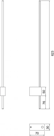 Настенный светильник (бра) Pars 3000К 6Вт IP 20 LED Maytoni Technical C070WL-L6GB3K (220V)