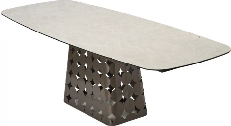 Стол M-City MAGNUS 180 TL-102 Бежевый мрамор, испанская керамика / Шоколадное золото каркас