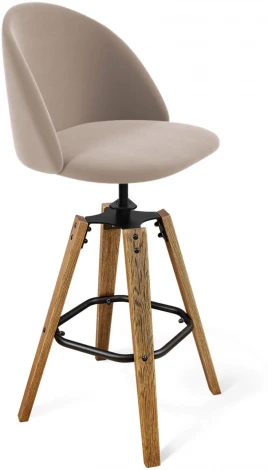 Стул барный Sheffilton SHT-ST35/S93 латте/браш.коричневый/черный муар