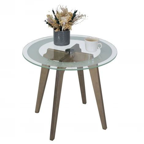 Стол журнальный Рилле 447 шимо/стекло прозрачное Mebelik 009585