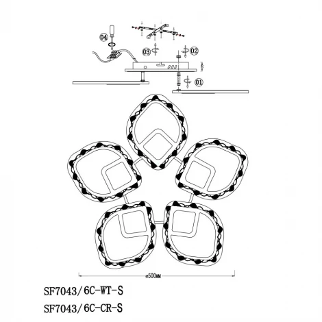 Потолочная люстра Seven Fires Dayano SF7043/6C-CR-S