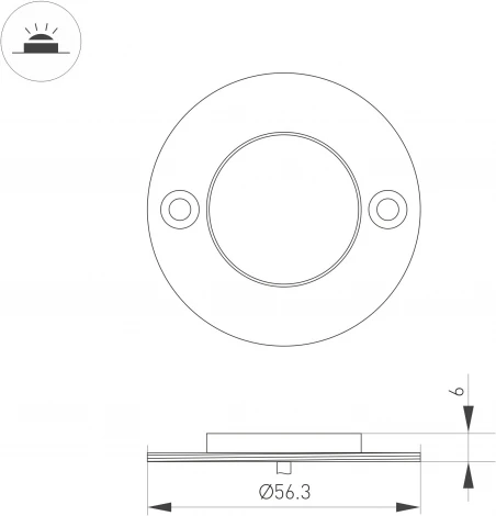 Светильник ART-DECK-LAMP-R56-3W Warm3000 (SL, 120 deg, 24V) (Arlight, IP67 Металл) 045346