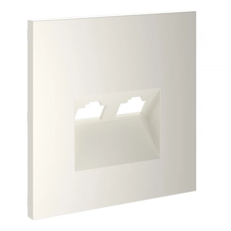 Накладка для розетки компьютерной двойной RJ45+RJ45 кат.6 (хлопок) Voltum S70 VLS001413