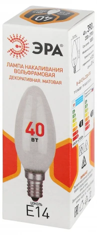 Лампочка накаливания E14 40W ЭРА B-40-E14-230-FR