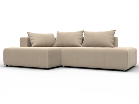 Диван угловой Лига-103 НПБ угол левый (ДСП,Брус,Фанера,Велюр/Бежевый) Лига Диванов 134814L