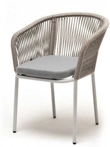 "Аркобалено" обеденная группа на 4 персоны со стульями "Марсель", каркас белый, роуп цветной 4SIS арт.УТ-00005979