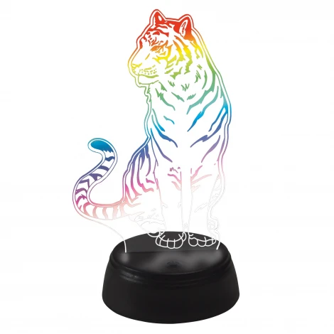 Световая фигура Uniel ULI-M507 RGB/3AA TIGER/BLACK (LED, сенсорный выключатель, животные)