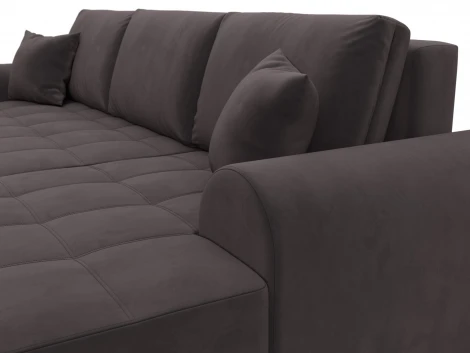 Диван угловой Лига-080 угол правый (ДСП/Пластик/Велюр/Коричневый) Лига Диванов 134749