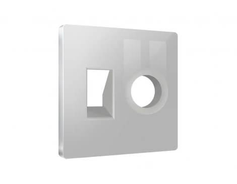 Лицевая панель для Ethernet RJ-45/телефонной RJ-11 и ТВ-розетки (серебро глянец) Ambrella Volt QUANT AP4125