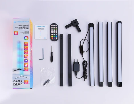 Угловой торшер светодиодный с пультом управления RGB Ambrella Comfort FL8027 (220V, выключатель)