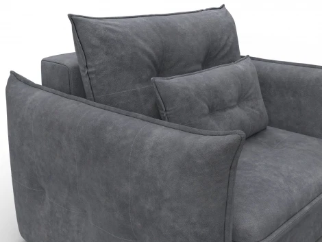 Кресло Лига-100 НПБ (ДСП,Фанера,Велюр/Темно-серый) Лига Диванов 136992