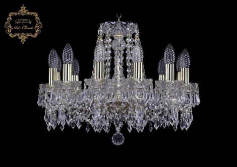 Подвесная люстра Art Classic 11.23 11.23.12.165.Gd.Dr (220V, хрусталь, на цепи, подсвечник, свеча)