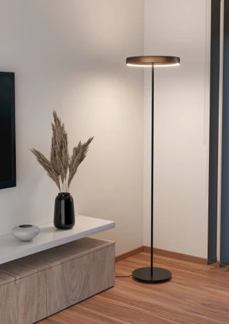 Торшер светодиодный Eglo Trabuco 390452 с регулировкой цветовой температуры 2X19W LED 2200-6500K, 4800lm, алюминий, сталь, черный, коричневый, белый