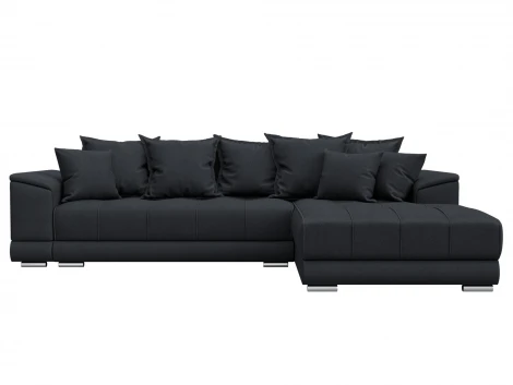 Диван угловой НордСтар правый угол (ДСП,Брус/Пластик/Замша/Темно-серый) Лига Диванов 128209