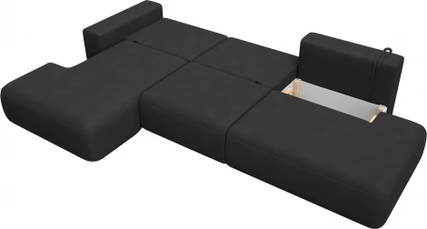 Диван угловой Лига-036 НПБ Модерн Лонг левый угол Лига Диванов (Замша) арт.127760L