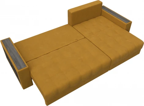 Диван угловой с декором и полкой Лига-050 НПБ Лига Диванов (Велюр) арт.128597