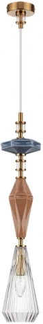 Подвесной светильник Odeon Light Terra 5414/1B античная бронза/терракот/синий/стекло/керамика E14 1*40W (220V, на проводе, круглые)