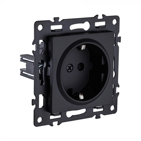 Розетка штепсельная SCHUKO 16A/250 В черный Kollinger Asthetik AS-014BK