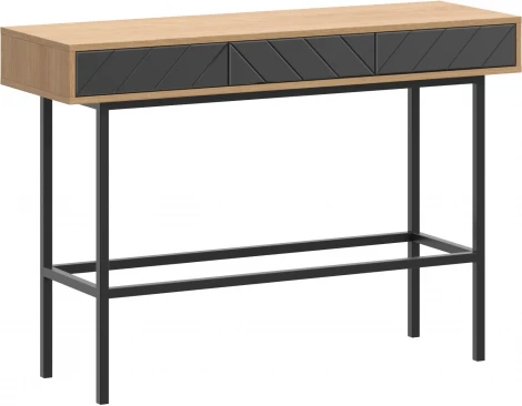 Стол консольный Boho ОГОГО (арт.769643), (Стекло,ЛДСП,Металл/Дуб Корбридж,Черный)