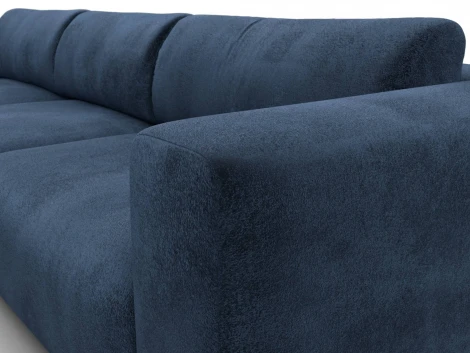 Диван угловой Лига-066 НПБ Лонг угол левый (ЛДСП,Фанера,Брус,Велюр/Синий) Лига Диванов 131227L