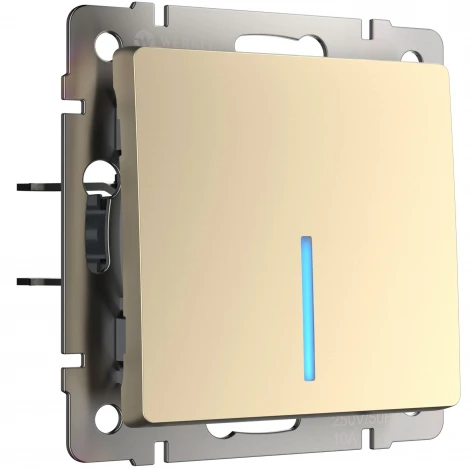 Выключатель одноклавишный проходной с подсветкой (шампань) Werkel W1112111 (a050871)