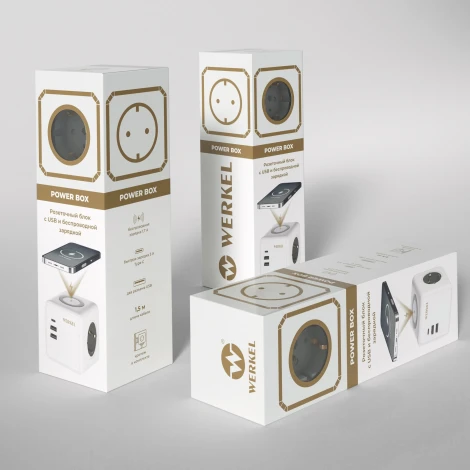 Розеточный блок 3-х местный с 2xUSB Type A+С и беспроводной зарядкой Werkel W6513501 (a066454)