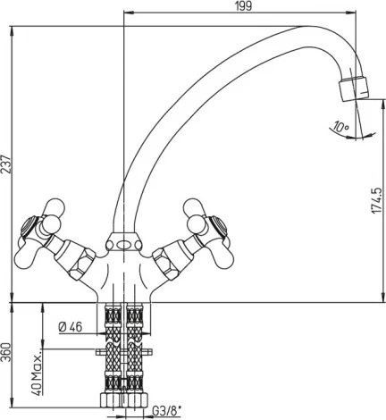 Смеситель Paini Liberty 17CR570KM для кухонной мойки