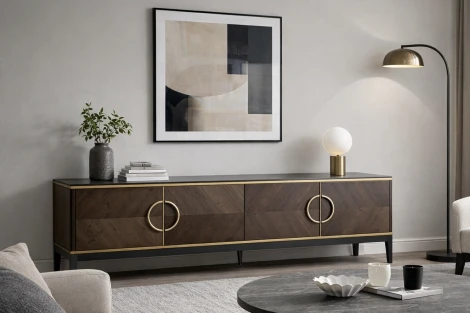 151SV-10003 Тумба под ТВ 4-х дверная шпон 200*58*40см Garda Decor