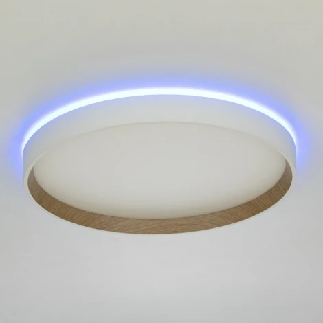 Настенно-потолочный светодиодный светильник IP40 Citilux Etalon CL750320R Белый+Бук с пультом и RGB подсветкой