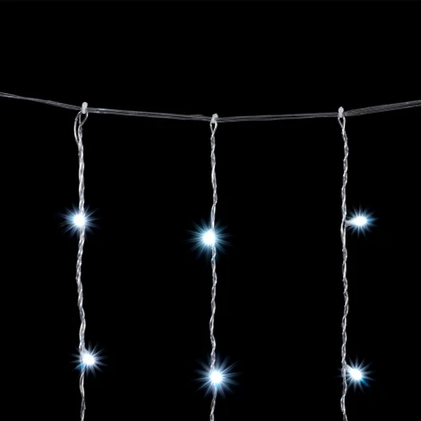 Гирлянда Занавес Облегченный 2 x 2 м Белый 220В, 400 LED, Провод Прозрачный ПВХ, IP54