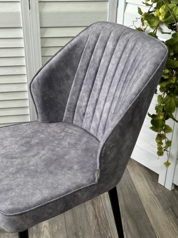 Стул SEATTLE-V Kashemir 974 Серо-голубой, велюр / черный каркас M-City 461MC05022