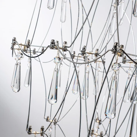 Подвесная люстра светодиодная хрустальная с пультом с регулировкой цветовой температуры Modelux ML.7826.600P CR