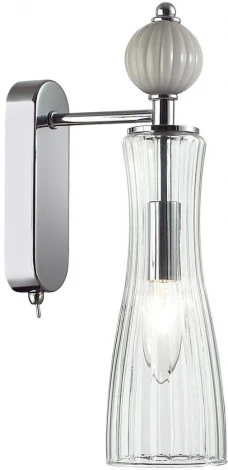 Бра с выключателем Lumion Emily 8269/1W хром/серый/прозрачный, металл/керамика/стекло Е14 1*40W 220V