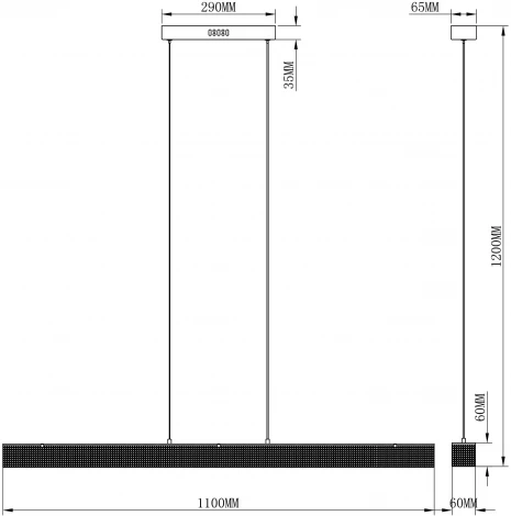Подвесной линейный светильник светодиодный Moderli Elena V2722-PL